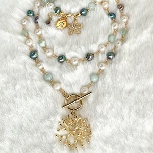 Hand crafted Set includes : Necklace, Bracelet & earrings